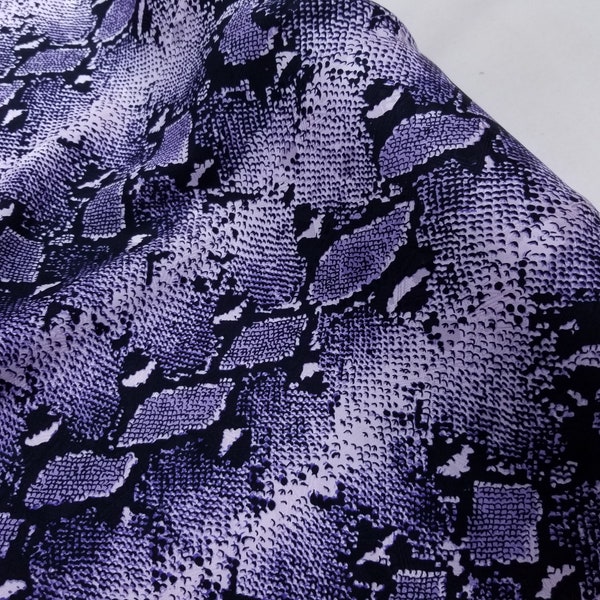 Fabric Silk Printed Jacquard Purple and Lavendar SnakeSkin Pattern -by half yard-