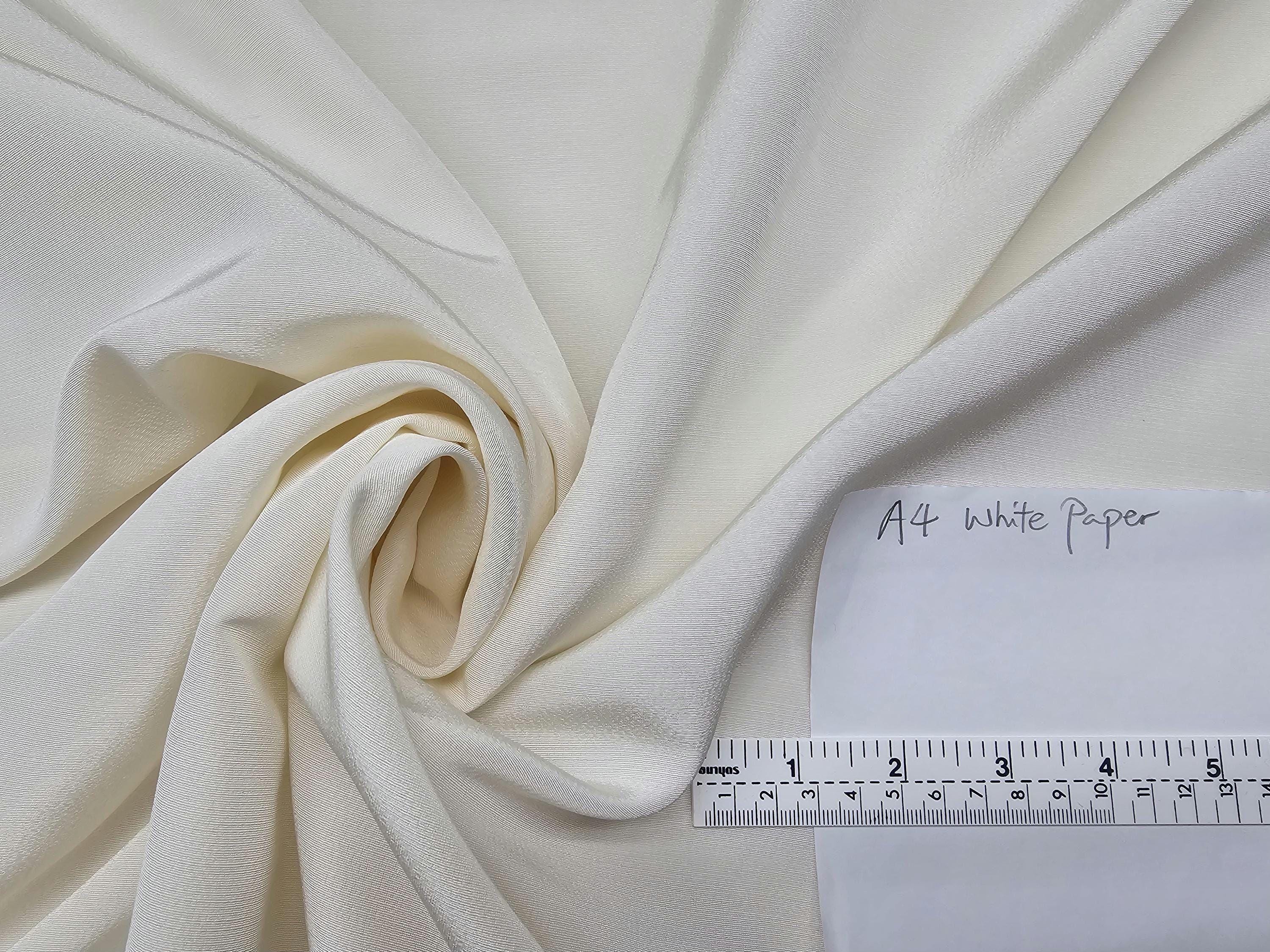 Fabric Silk Heavy Crepe Silk 28mm Natural White Color -by half yard-