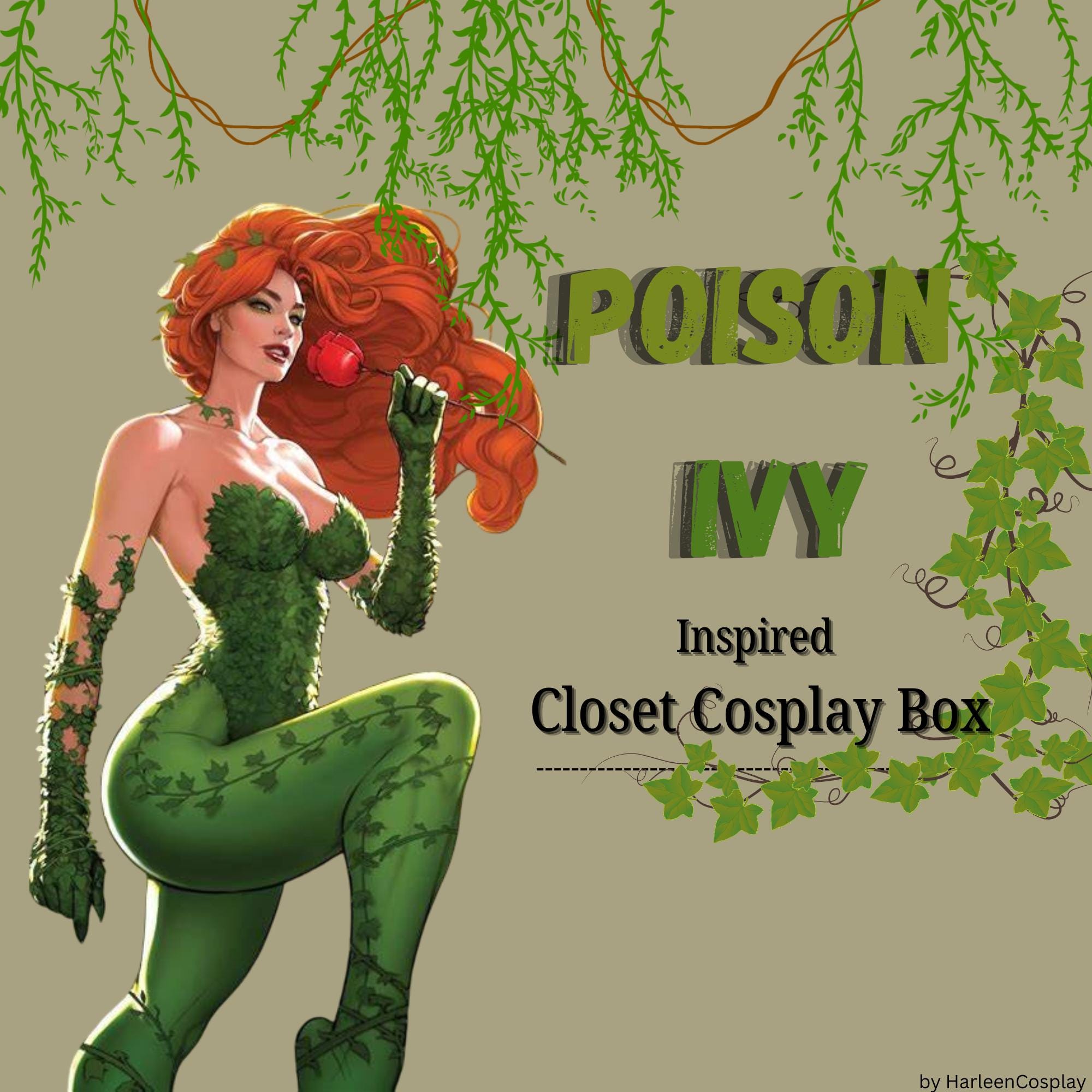 Poison Ivy inspirierte Cosplay Box - Verschiedene Outfit Styles - Cosplay Geschenk Set mit gratis digitaler Cosplay Anleitung & Cosplay Planer