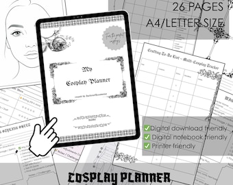 Digital Cosplay Planner - Gothic Cosplay Planner PDF | Dark Aesthetic Printable Journal | Convention Checklist | Digital Download