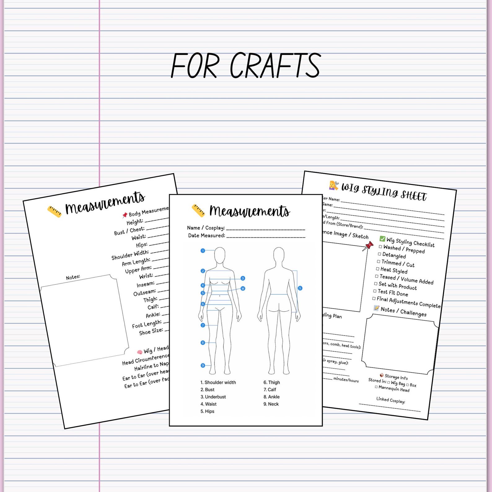 Cosplay Planner PDF – Printable White Background Version | Digital ...