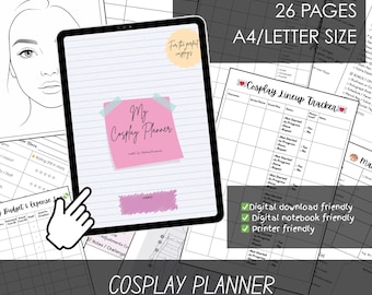Cosplay Planner PDF – Printable White Background Version | Digital Download Journal | Con Checklist | Crafting Tracker
