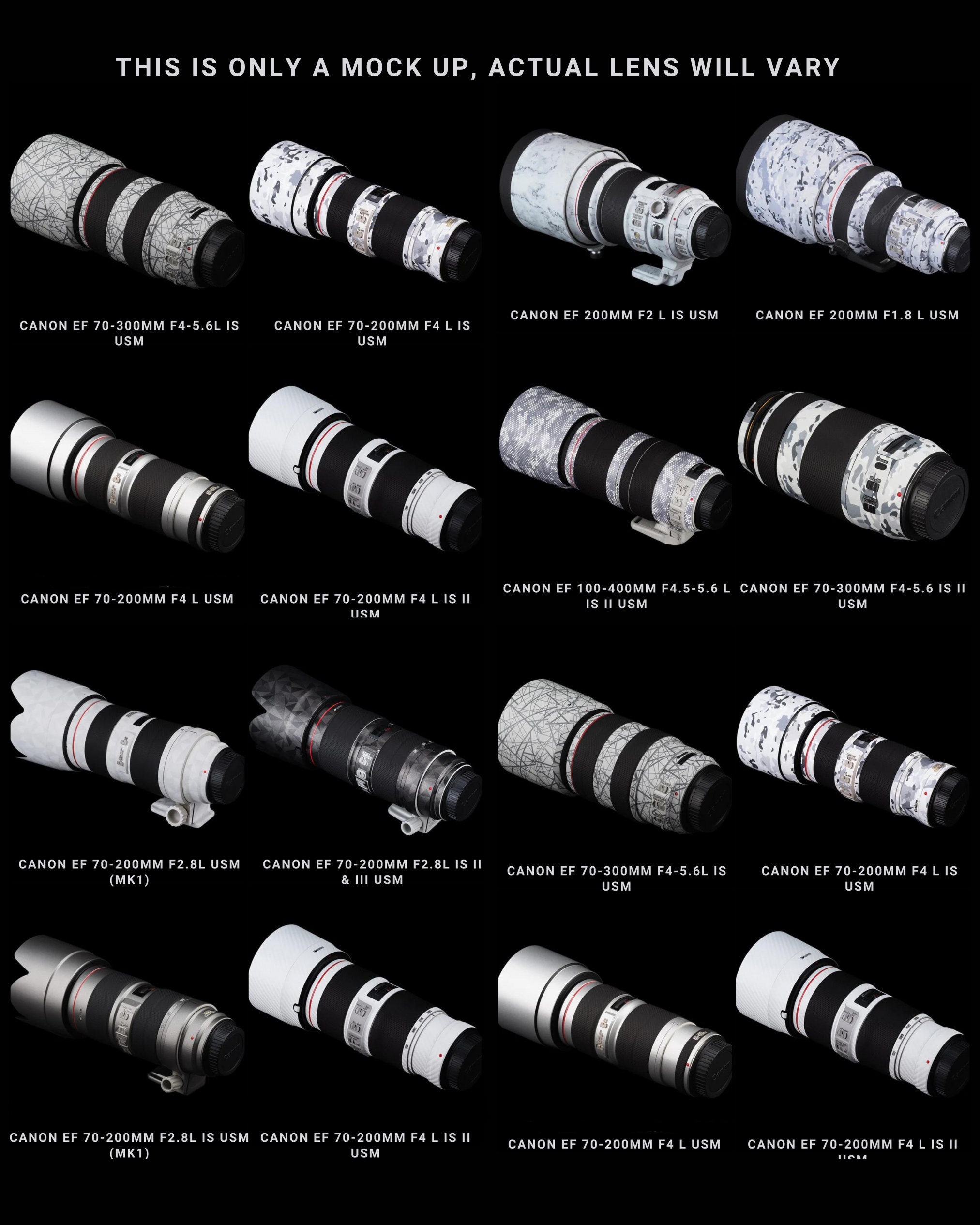 CANON EF 70-200mm, 70-300mm, 100-400mm, 200mm Lenses Camera