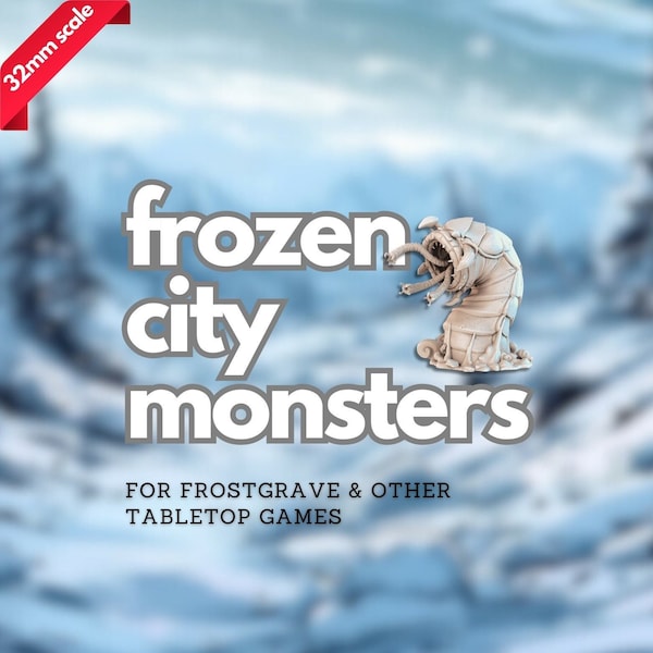 Frozen City Monsters for Frostgrave, DnD and other Fantasy Tabletop Games, White Gorilla and Snow Leopard Miniature | STL Miniatures