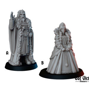 King and Queen Miniature from Vae Victis | 3D Model | Tabletop Miniature | DnD | Dungeons and Dragons | Fantasy | Medieval | NPC
