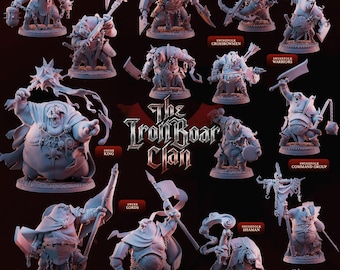 Iron Boar Clan | Wereboar Swinefolk Miniatures | Wereboar Gnoll Alternative for D&D | 28 mm | Cast n Play