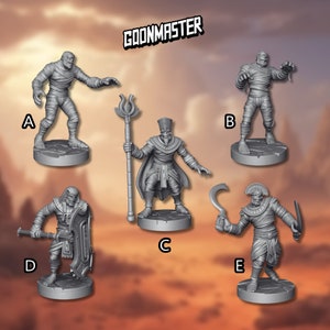 Egypt Mummy Miniature from Goonmaster Games | 3D Print Model | Tabletop | Rpg | DnD | Dungeons and Dragons | Undead Army | Warrior