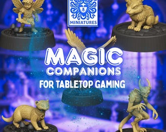 Cute Familiars or Companions Magical Companions 28 mm Miniatures for DnD and other Tabletop Games | Find Familiars by Medusa Miniatures