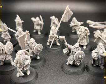 Medbury Miniatures 3D Printed Dwarves | 28mm Miniatures for MESBG, LOTR, Dungeons and Dragons and other tabletop games