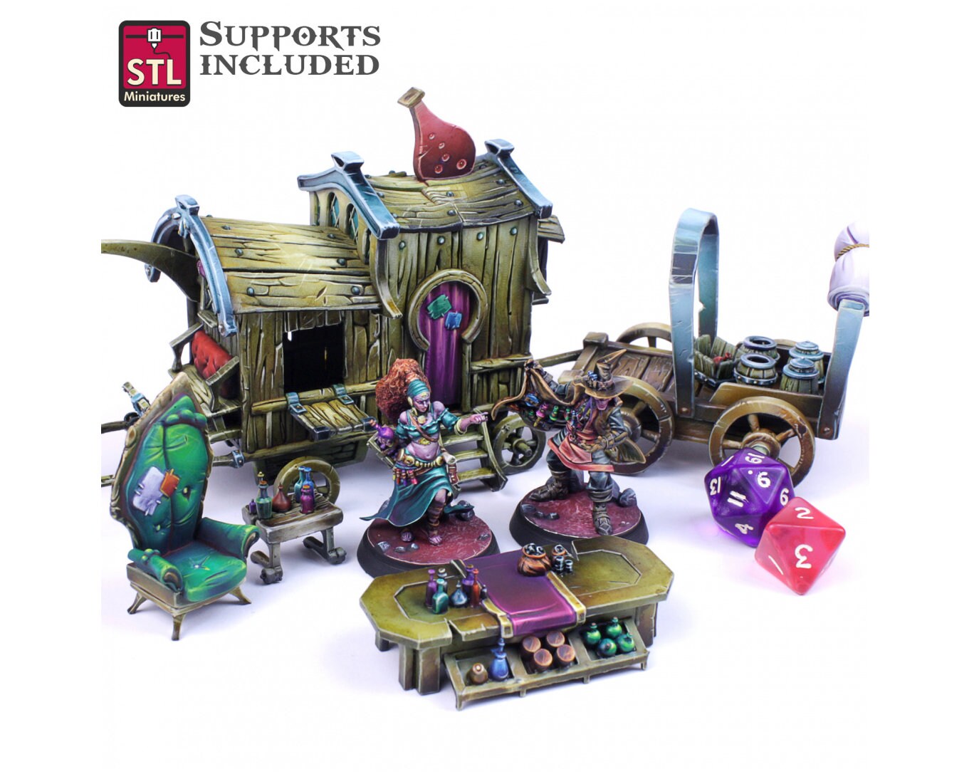 Potion Vendor for DnD and Fantasy Tabletop | STL Miniatures