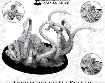 Cave Kraken Underground Sea Kraken | 28 mm 3D Printed Miniatures Dungeons and Dragons Tabletop | Unreleased Miniatures