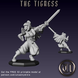FEMALE MONK MINIATURE from Uncanny Minis | 3D Print | Tabletop Model | Rpg | Pathfinder | Frostgrave | DnD