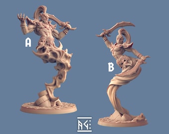 Summoned Djinn from Artisan Guild | 3D Model | Tabletop Miniature | DnD | Dungeons and Dragons | Genie | Efreet | Haunted Spirit | Desert