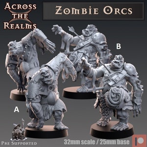 Untote Orks von Across the Realms | 3D Modell | Tabletop Miniatur | DnD | Zombie | Nekromant