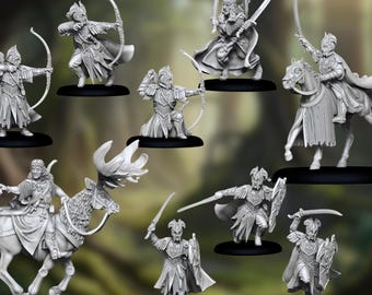 Elves of the Planewood | 28 mm Wood Elf Warriors 3D Printed Miniatures Dungeons and Dragons MESBG Tabletop | Unreleased Miniatures