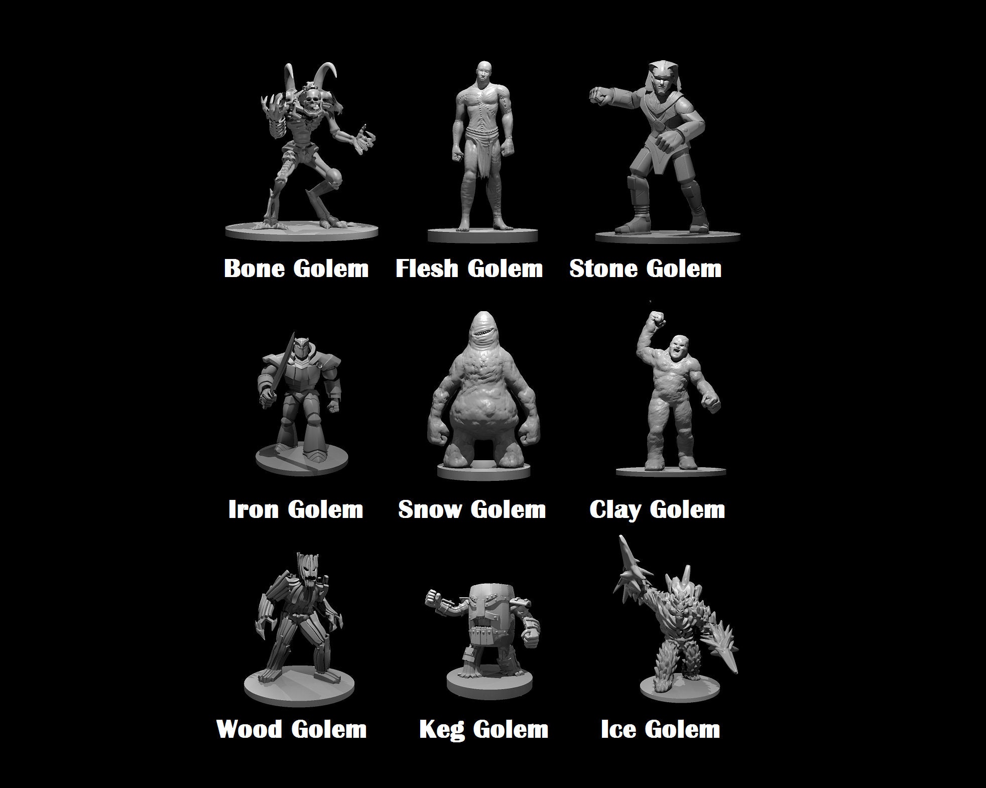 Different Magical Golems | Mz4250 - Etsy Different Magical Golems | Mz4250 - Etsy