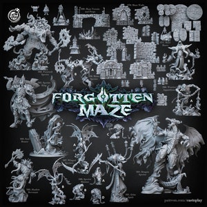 Forgotten Maze | Undead Ghosts and Skeletons | Dungeon Miniatures for Dnd and Fantasy Tabletop | Cast n Play
