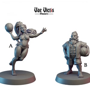 Beach NPC | Elf in Bikini and Dwarf in swim trunks for DnD and Fantasy Tabletop | Vae Victis