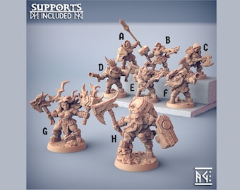 Dwarf Warriors from Artisan Guild | 3D Model | Tabletop Miniature | DnD | Dungeons and Dragons | Warband | Warrior | Paladin | Ranger