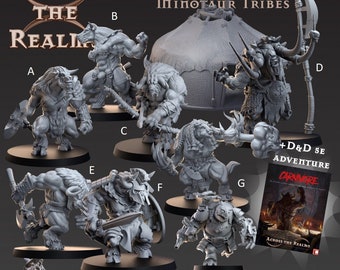 MINOTAUR CLAN from Across the Realms | 3D Print | Tabletop | Rpg | Animal Folk  Minotaur Warrior