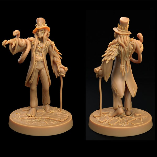 Voodoo Priest with Tophat and Snake | Swamp Miniature for DnD and Tabletop | Dragon Trappers Lodge