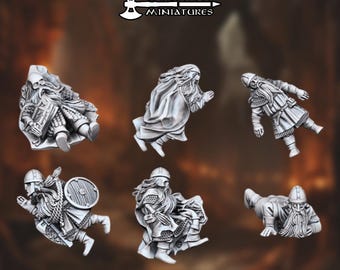 Dead Dwarves Dwarf Corpses | Abandoned Mine Cursed Grave 28 mm 3D Printing Miniatures DnD Tabletop MESBG | Unreleased Miniatures