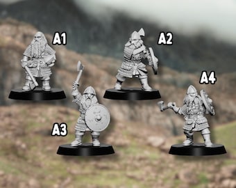 Medbury Miniatures Dwarf Warriors 3D Printed | 28mm Miniatures for MESBG, LOTR, Dungeons and Dragons and other tabletop games