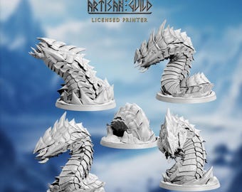 Icy Frostworm Larva | 28 mm Snow Encounter Miniature for D&D and Tabletop Games | Artisan Guild