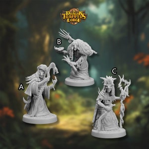 Ugly Swamp Witch Sisters | Bog Hag Monster Miniature for DnD and Tabletop | Dragon Trappers Lodge