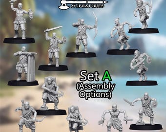 Modulare Piraten Korsaren Crew Freibeuter | Piraten Karibik 28mm 3D Druck Dungeons and Dragons Tabletop | Unreleased Miniatures