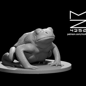 Giant Toad Miniature from mz4250 | 3D Printed | Dungeons and Dragons | DnD | Tabletop | Rpg | Frostgrave | Frog | Swamp | Monster