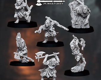 Cave Goblin Goblin Stalker Assassin Children of the Caves | 28 mm 3D Printed Miniatures DnD Tabletop MESBG | Unreleased Miniatures