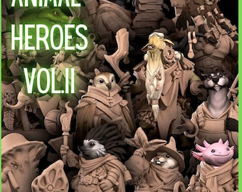 Animal Heroes Vol. 2: 28mm Miniatures for D&D and other tabletop games such as Humblewood | Humanoid Animals by Bite the Bullet
