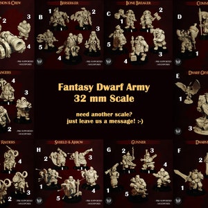 Fantasy Dwarves - Large Army in 32mm Scale | The Master Forge