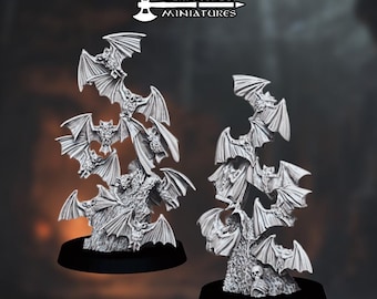 Bat Swarm Vampire Bats | Bat Swarm 28 mm 3D Printing Miniatures DnD Tabletop MESBG | Unreleased Miniatures