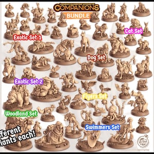 Dog Companion Set in 28 mm scale for DnD and Fantasy Tabletop | Cornelia&#39;s Magnificent Account of Companions from Cast n Play