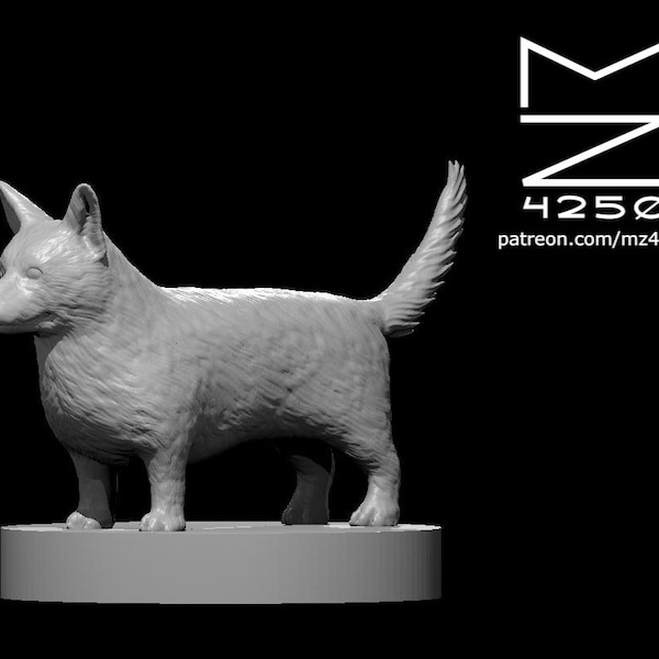 Corgi Miniatur von mz4250 | 3D Druck | Dungeons and Dragons | Tabletop | Rpg | Pathfinder | Hund | Wachhund | Begleiter | Pembroke