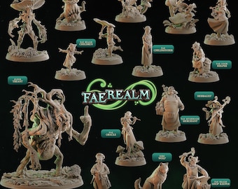 Fae Realm | Fairies, Fauns & Forest Spirits for DnD | Feywild Fantasy Miniatures | 28 mm | Cast n Play