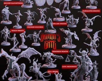 Demons Gate Nightmare Demons Avernus Nine Hells | 3D printed miniatures for Dungeons and Dragons and other tabletop games | Cast n Play