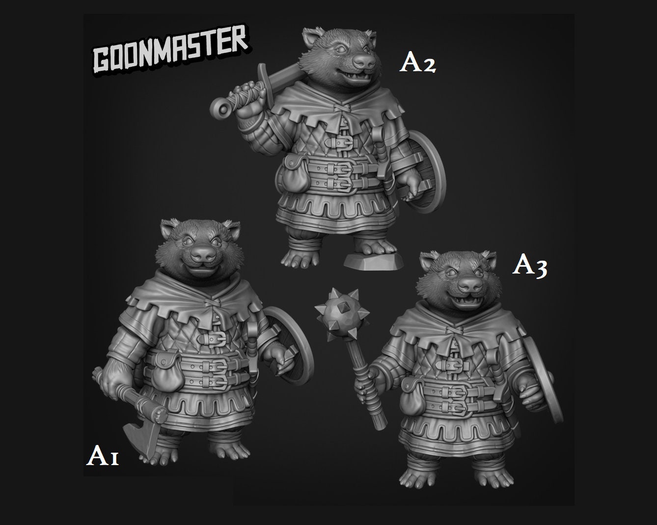 Badger Warrior und Ranger | Humanoid Animalfolk for DnD and Fantasy Tabletop | Goon Master Games