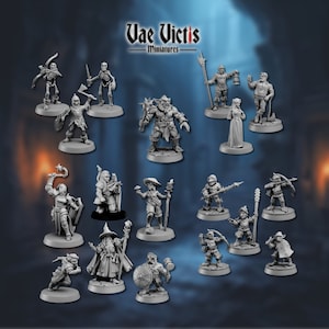 D&D Starter Bundle with Heroes, Enemies and NPC (17 Miniatures) | Miniatures for DnD and Fantasy Tabletop | Vae Victis
