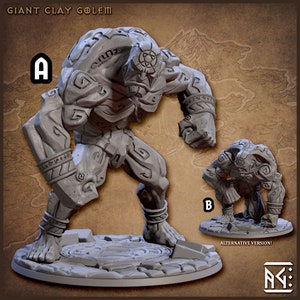 Magiergolem mit Runen | Lehm Golem Miniatur für DnD und Tabletop | Arcanist Guild | Artisan Guild