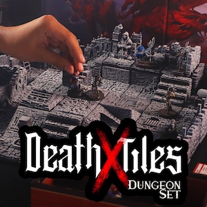 Death X Tiles Modularer Dungeon Verlies Räume Verschiedene Kacheln als Layout für DnD und Fantasy Tabletop von Cast n Play