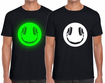 Funny Novelty Sweatshirt Jumper Top Headphone Smile Glow In The Dark Funny Novelty Sweatshirt Jumper Top Headphone Smile Glow In The Dark