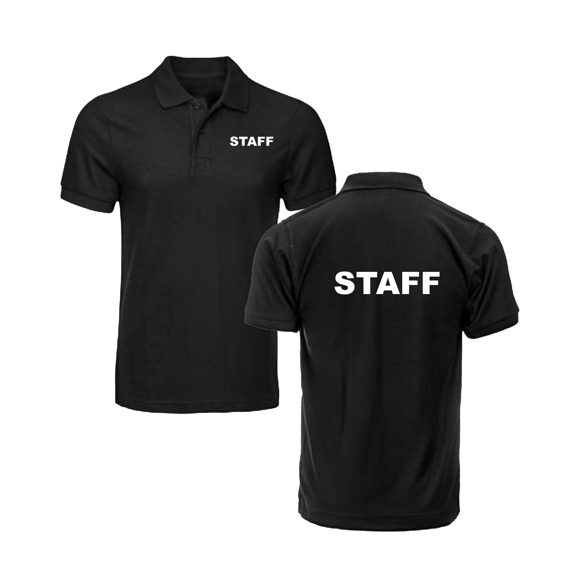 STAFF Polo Shirt Black Bar Club Workwear Doorman Bodyguard - Etsy UK