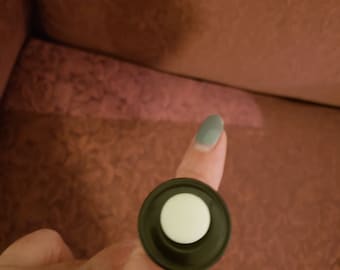 Ring Button Black With a White Fabric Button On Top