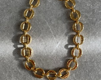 Collar de cadena de eslabones extragrande chapado en oro de 18 quilates