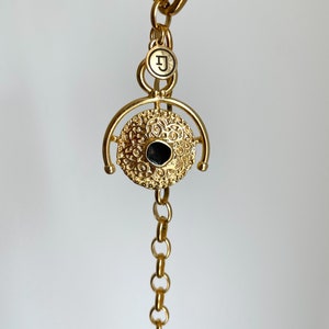 Grand collier avec longue chaîne en or, long collier en or, grosse chaîne en or, longue chaîne avec pendentif superposé, long collier en or
