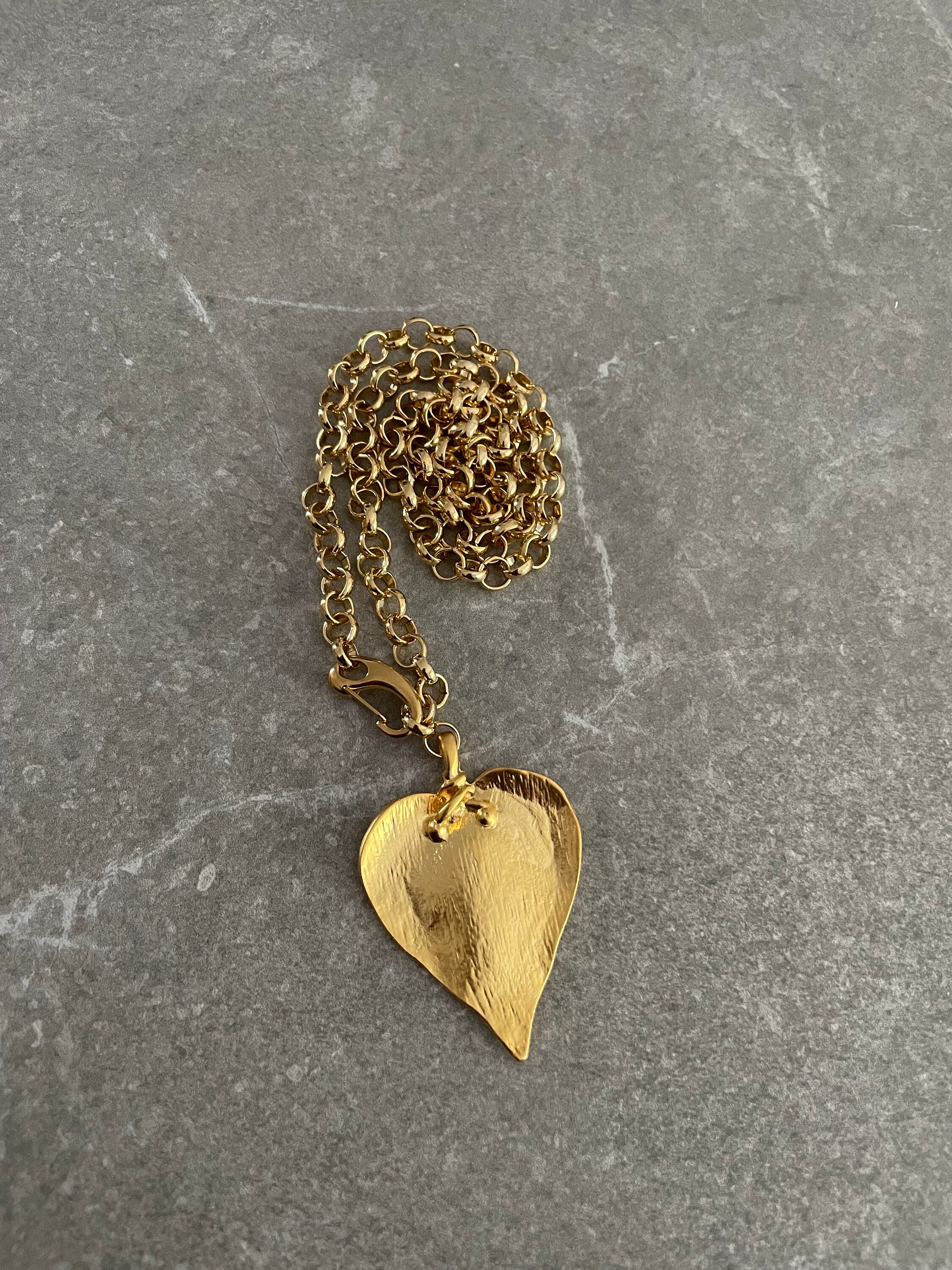 Kritz Collana Donna Cuore Placcata Oro – Ciondolo Piccolo (12 Mm) O Grande (20 Mm), Catena Regolabile 42/45+5 Cm, Ipoallergenica, Regalo In Scatola