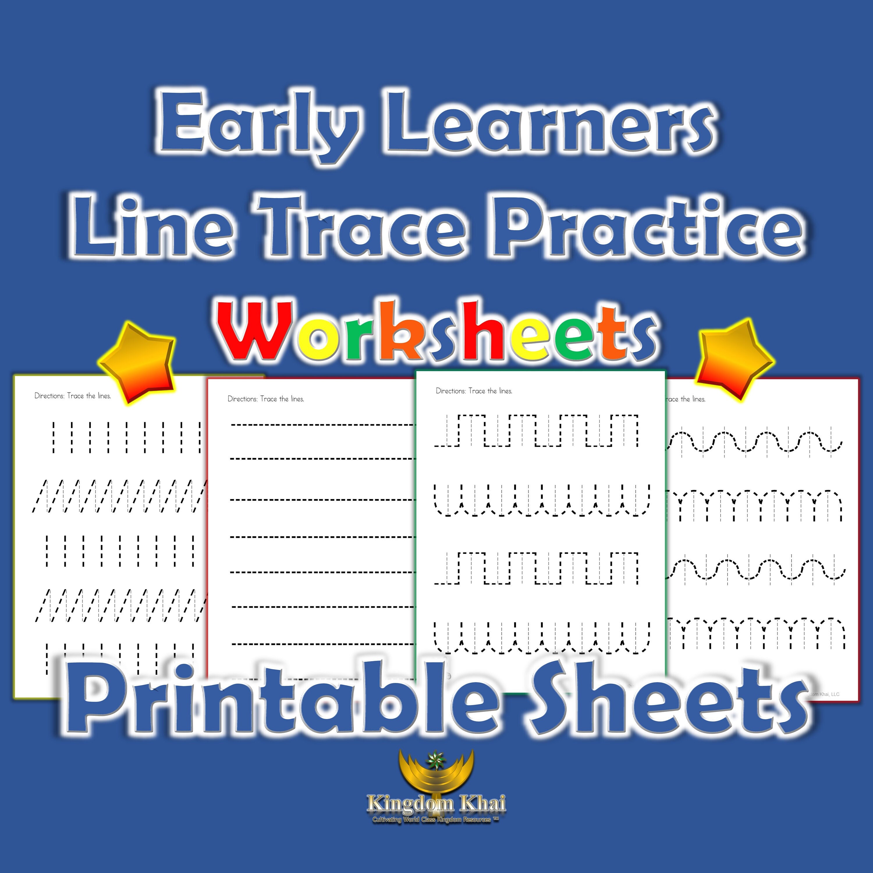 line tracing printable handwriting practice worksheets etsy